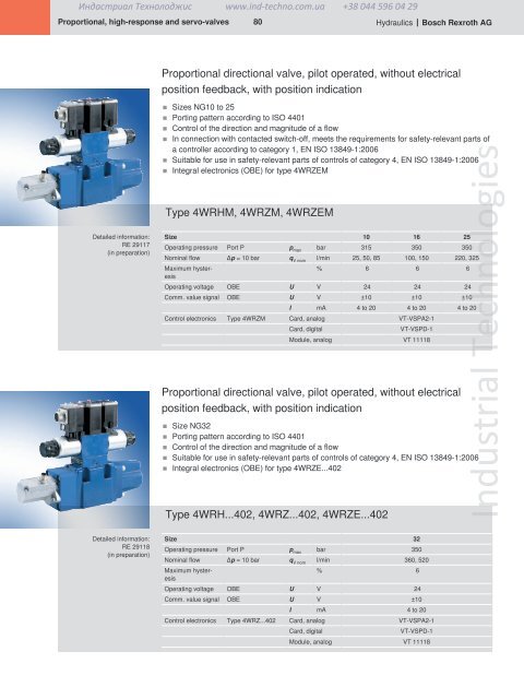 Industrial Hydraulics Hydraulic and Electronic Components