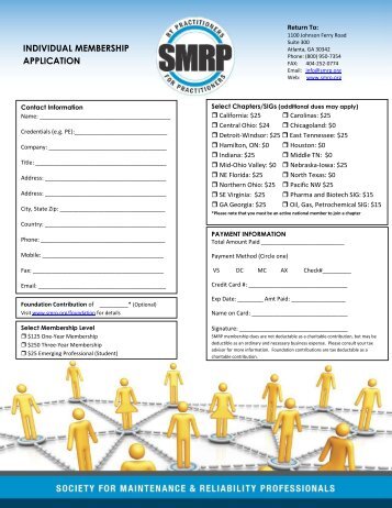 individual membership application - Society for Maintenance ...