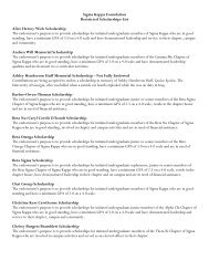 Sigma Kappa Foundation Restricted Scholarships List Alice Hersey ...