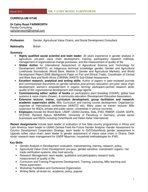 To View My Cv Cathy Rozel Farnworth Pandia Warleggan