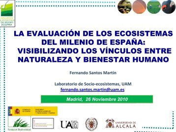 la evaluaciÃ³n de los ecosistemas del milenio de espaÃ±a