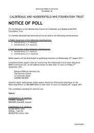 (Electoral Reform Services - Calderdale and Huddersfield NHS ...