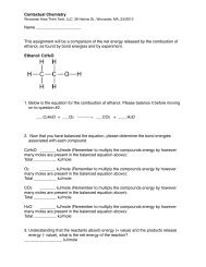 Ethanol combustion hwk - Worcester Think Tank