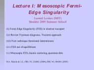 Lecture I: M esoscopic Fermi- Edge Singularity