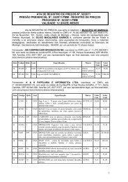 Ata de Registro de PreÃ§os 052/2011 - MaringÃ¡ - Estado do ParanÃ¡