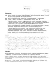 Curriculum Vitae - Department of Geography and Planning