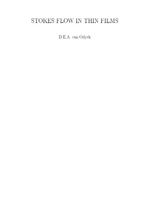 stokes flow in thin films - Engineering Fluid Dynamics / Multi Scale ...