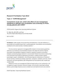 Research Prioritization Topic Brief Topic 3: âCOPD Management ...
