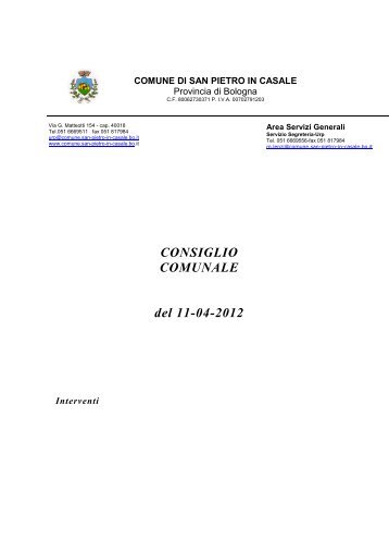Consiglio San Pietro in Casale 11_04_2012.pdf - Comune di San ...