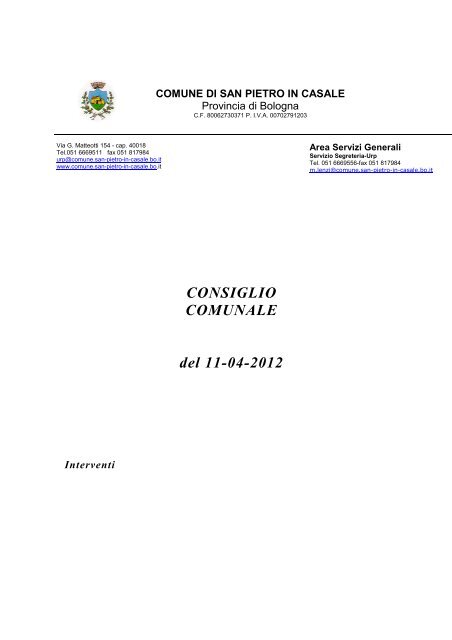 Consiglio San Pietro in Casale 11_04_2012.pdf - Comune di San ...