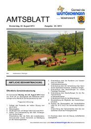 AMTSBLATT - Gemeinde Wutöschingen