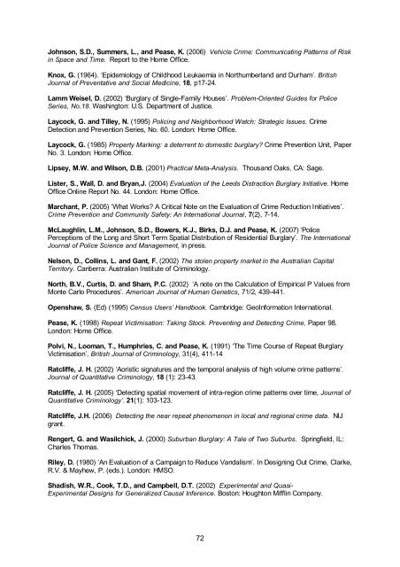 Prospective crime mapping in operational context Final report