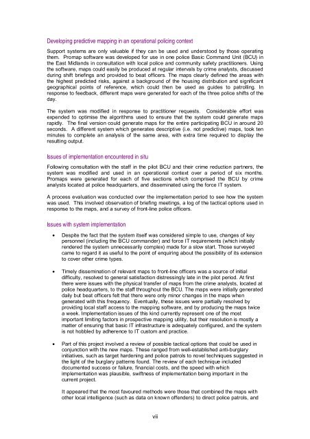 Prospective crime mapping in operational context Final report