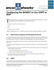Configuring the BANDIT to Use OSPF or BGP - Encore Networks