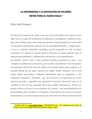 LA UNIVERSIDAD Y LA EDUCACION EN VALORES ... - Clacso