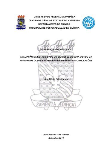 FARIAS,A.F.F. - Departamento de Química - UFPB - Universidade ...