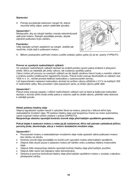 ElektrocentrÃ¡la ECM 2800K2 * ECMT 7000 NÃ¡vod k ... - Honda