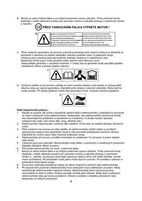 ElektrocentrÃ¡la ECM 2800K2 * ECMT 7000 NÃ¡vod k ... - Honda