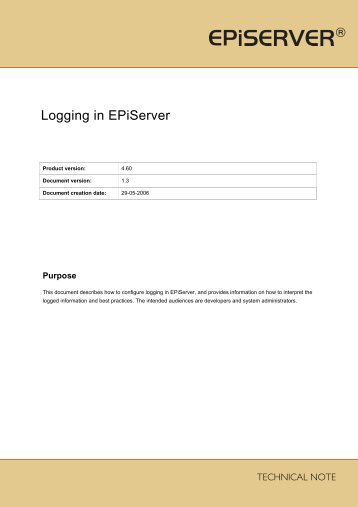 Logging in EPiServer.pdf - EPiServer World