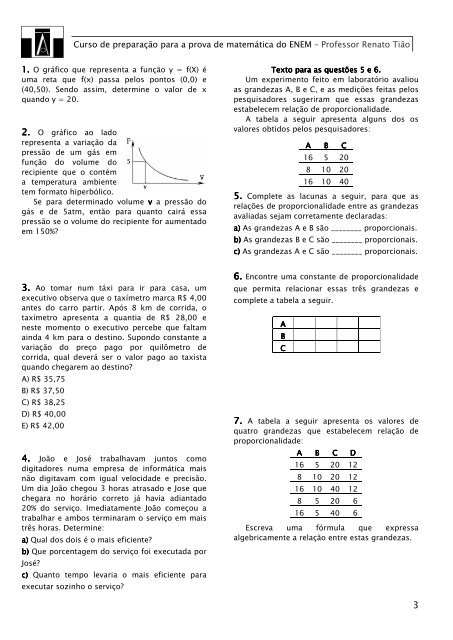 Curso de preparação para a prova de matemática do ENEM ...