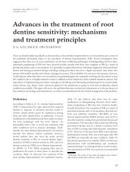 Advances in the treatment of root dentine sensitivity: mechanisms ...