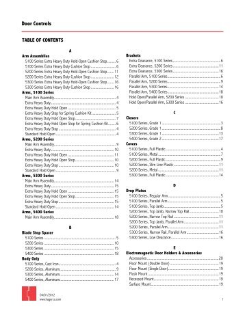 Hager 2012 Door Closer Price book - Access Hardware Supply