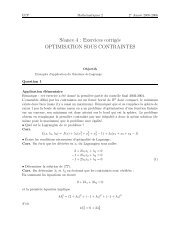 SÃ©ance 4 : Exercices corrigÃ©s OPTIMISATION SOUS CONTRAINTES