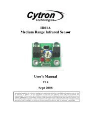 IR01A Medium Range Infrared Sensor User's Manual - Cytron ...