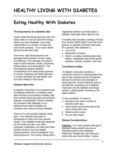 healthy living with diabetes