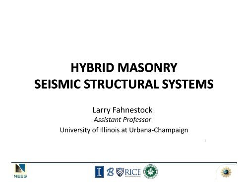 Hybrid Masonry Seismic Structural Systems - MCEER