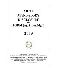 AICTE MANDATORY DISCLOSURE OF PGDM (Agri. Bus.Mgt.) - NIAM