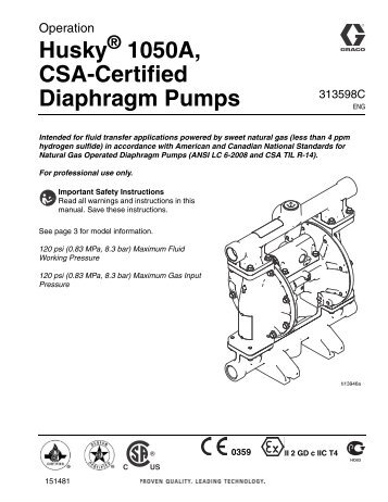 647043 Husky 1050 Diaphragm Pump Operation Manual - MRO Stop