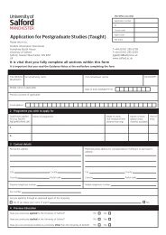 postgraduate taught application form - University of Salford