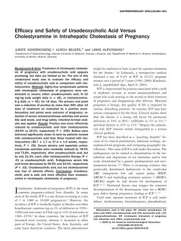 Efficacy and Safety of Ursodeoxycholic Acid Versus Cholestyramine ...