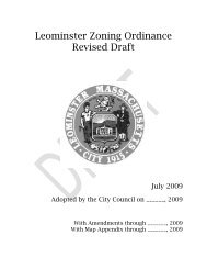 Leominster Zoning Ordinance - City of Leominster