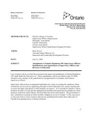 Supervisory Officers Qualifications and Appointment - OPSBA