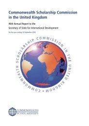 46th Annual Report - Commonwealth Scholarship Commission in ...