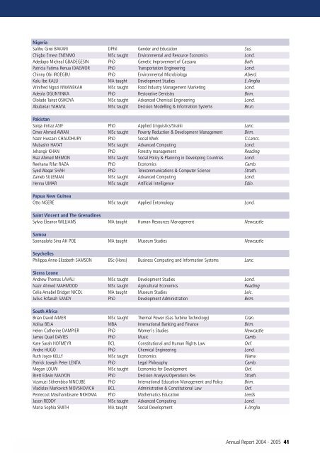 46th Annual Report - Commonwealth Scholarship Commission in ...