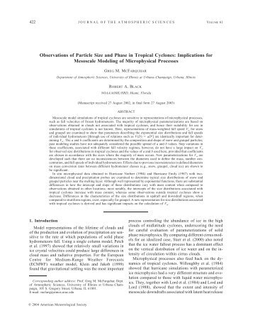 Observations of Particle Size and Phase in Tropical Cyclones ...