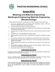 Metallurgy and Materials Engineering (Nanotechnology) - Pakistan ...