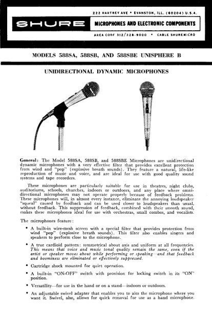 Shure 588SBE User Guide