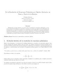 De la ResoluciÃ³n de Ecuaciones PolinÃ³micas alÂ´Algebra Abstracta ...