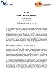 Compte-rendu des journées - GDR-Turbulence
