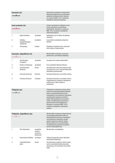 MAAKUNTAKAAVA Alueluettelo - Keski-Suomen liitto