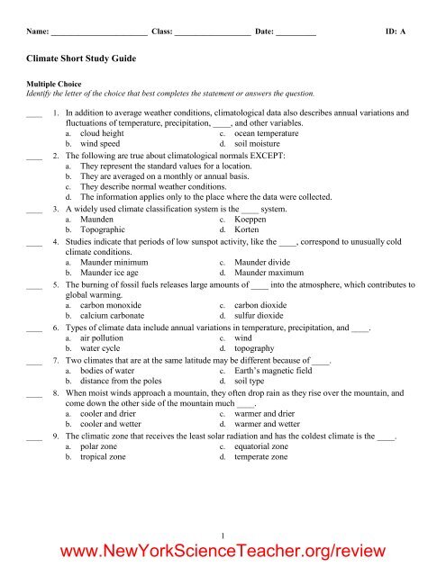 pdf - Earth Science Regents Review