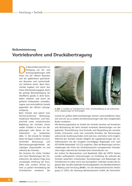 STEINZEUG Information 2004 - Fachverband Steinzeugindustrie eV