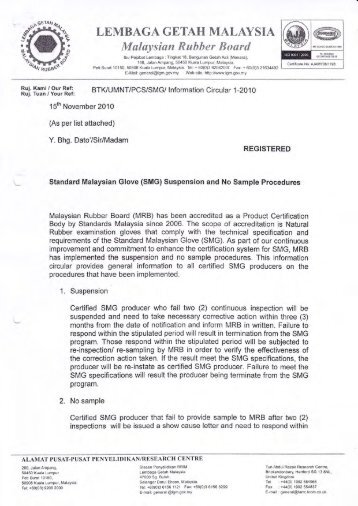 (SMG) Suspension and No Sample Procedures - Malaysian Rubber ...