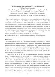 The Sintering and Microwave Dielectric Characteristics of ... - SEE