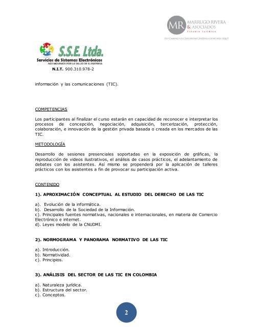 Brochure detallado - SSE