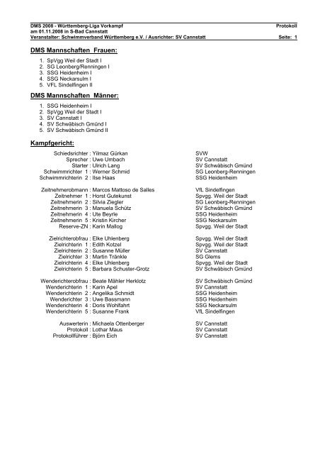 Protokoll - Schwimmverein SchwÃ¤bisch GmÃ¼nd e.V.